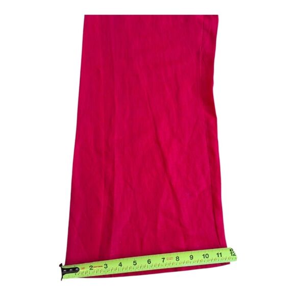 Linen Wide Leg Pants from Italy Stretch Waist Cranberry Red Large La Santilla EC - Picture 16 of 16